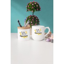 Hedizu Yılın En Iyi Öğretmeni Öğretmene Hediye Oval Kupa Bardak Kalemlik