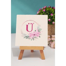 Hedizu Çiçekli Ü Harfli Dekoratif Taş Baskı