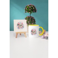 Hedizu Anneler Günü Hediyesi Anneye Hediye Sarı Kupa Bardak Dekoratif Taş