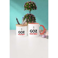 Hedizu Göz Doktoru Hediye Turuncu Kupa Bardak Kalemlik