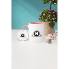 Hedizu N Harfli Pembe Kupa Bardak Anahtarlık