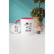 Hedizu En Iyi Diş Hekimi Hediye Kırmızı Kupa Bardak Anahtarlık