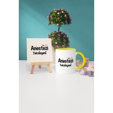 Hedizu Anestezi Teknisyeni Hediye Sarı Kupa Bardak Dekoratif Taş