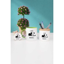 Hedizu Sevimli Panda Yeşil Kupa Bardak Kalemlik Anahtarlık