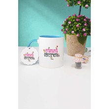 Hedizu Fransızca Öğretmeni Öğretmenler Günü Hediyesi Mavi Kupa Bardak Anahtarlık