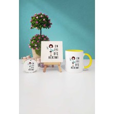 Hedizu En Iyi Diş Hekimi Hediye Sarı Kupa Bardak Dekoratif Taş Anahtarlık