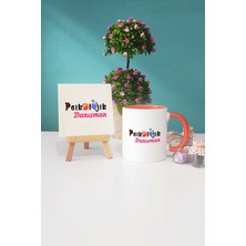 Hedizu Psikolojik Danışman Hediye Turuncu Kupa Bardak Dekoratif Taş