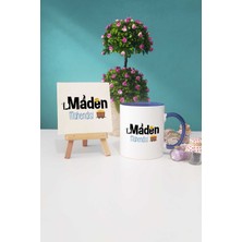 Hedizu Maden Mühendisi Hediye Lacivert Kupa Bardak Dekoratif Taş