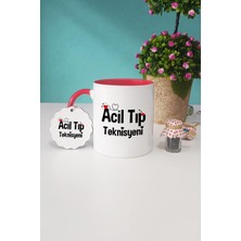 Hedizu Acil Tıp Teknisyeni Hediye Kırmızı Kupa Bardak Anahtarlık