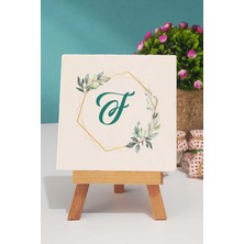 Hedizu Çiçekli F Harfli Dekoratif Taş Baskı