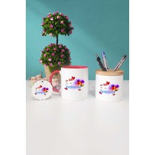 Hedizu En Tatlı Estetisyen Kırmızı Kupa Bardak Kalemlik Anahtarlık