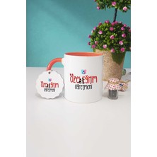 Hedizu Özel Eğitim Öğretmeni Hediye Turuncu Kupa Bardak Anahtarlık