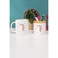 Hedizu Unicorn Kupa Bardak Beyaz ve Kalemlik