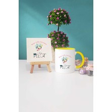 Hedizu Pilot Hediye Sarı Kupa Bardak Dekoratif Taş