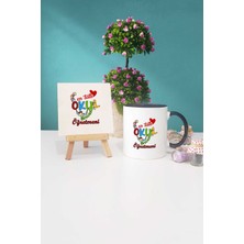 Hedizu En Tatlı Okul Öncesi Öğretmeni Siyah Kupa Bardak Dekoratif Taş