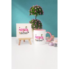 Hedizu Matematik Öğretmeni Hediye Pembe Kupa Bardak Dekoratif Taş