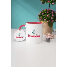 Hedizu Diş Hekimi Hediye Kırmızı Kupa Bardak Anahtarlık