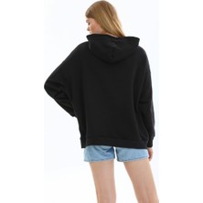 Butik Muson Minimal Baskılı Oversize Hoodie