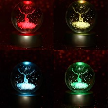 Keyfim Shop 3D Samanyolu Temalı Satürn Kız Işıklı Cam Küre