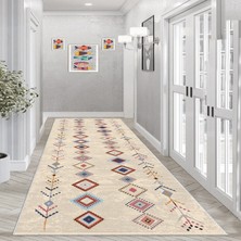 Thalia Home Dijital Baskılı Kaymaz Taban Yıkanabilir Mutfak Halısı Salon Halısı Yolluk