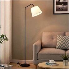 Riolight  Retro,rustik,vintage Mafsallı Hareketli Kumaş Başlık Siyah Metal Lambader,köşe Lambası