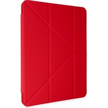 TEKNETSTORE Ipad Air 5 10.9" 2022 M1 Uyumlu Silikon Kılıf Kalem Bölmeli Trifolding Case