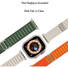 Loges Apple Watch 42/44/45MM Alpine Loop Ayarlanabilir Örgü Kumaş Premium Kordon Kayış