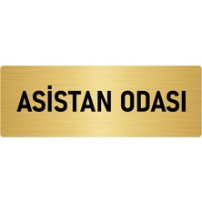 Özarslan Dizayn Metal Yönlendirme Levhası, Departman Kapı Isimliği Asistan Odası 5X20 Cm Altın Renk