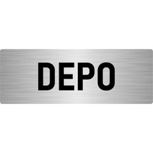 Özarslan Dizayn Metal Yönlendirme Levhası, Departman Kapı Isimliği Depo 10X20 Cm Gümüş Renk