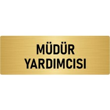 Özarslan Dizayn Metal Yönlendirme Levhası, Departman Kapı Isimliği Müdür Yardımcısı 7X20 Cm Altın Renk