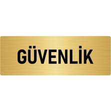 Özarslan Dizayn Metal Yönlendirme Levhası, Departman Kapı Isimliği Güvenlik 5X20 Cm Altın Renk