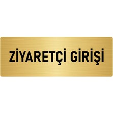 Özarslan Dizayn Metal Yönlendirme Levhası, Departman Kapı Isimliği Ziyaretçi Girişi 5X20 Cm Altın Renk