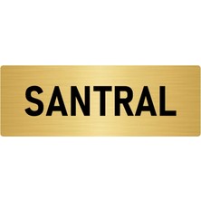 Özarslan Dizayn Metal Yönlendirme Levhası, Departman Kapı Isimliği Santral 10X20 Cm Altın Renk