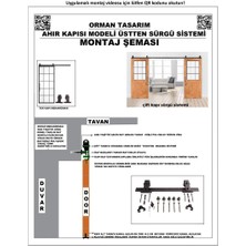 Orman Tasarım Ahır Kapısı Üstten Montajlı Baston Modeli Çift Kapı Sürgü Mekanizması