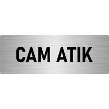 Özarslan Dizayn Metal Yönlendirme Levhası, Departman Kapı Isimliği Cam Atık 7X20 Cm Gümüş Renk