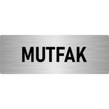 Özarslan Dizayn Metal Yönlendirme Levhası, Departman Kapı Isimliği Mutfak 7X20 Cm Gümüş Renk