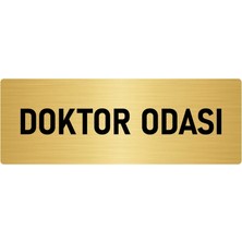 Özarslan Dizayn Metal Yönlendirme Levhası, Departman Kapı Isimliği Doktor Odası 10X20 Cm Altın Renk