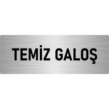 Özarslan Dizayn Metal Yönlendirme Levhası, Departman Kapı Isimliği Temiz Galoş 5X20 Cm Gümüş Renk
