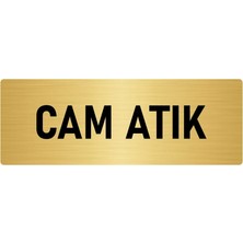 Özarslan Dizayn Metal Yönlendirme Levhası, Departman Kapı Isimliği Cam Atık 5X20 Cm Altın Renk