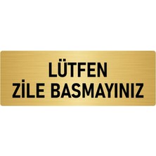 Özarslan Dizayn Metal Yönlendirme Levhası, Departman Kapı Isimliği Lütfen Zile Basmayınız 7X20 Cm Altın Renk