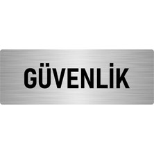 Özarslan Dizayn Metal Yönlendirme Levhası, Departman Kapı Isimliği Güvenlik 7X20 Cm Gümüş Renk