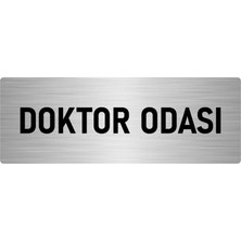 Özarslan Dizayn Metal Yönlendirme Levhası, Departman Kapı Isimliği Doktor Odası 5X20 Cm Gümüş Renk