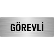 Özarslan Dizayn Metal Yönlendirme Levhası, Departman Kapı Isimliği Görevli 10X20 Cm Gümüş Renk