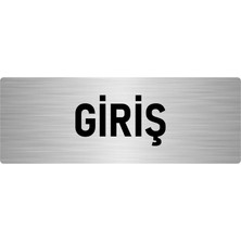 Özarslan Dizayn Metal Yönlendirme Levhası, Departman Kapı Isimliği Giriş 5X20 Cm Gümüş Renk