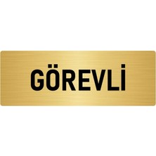 Özarslan Dizayn Metal Yönlendirme Levhası, Departman Kapı Isimliği Görevli 5X20 Cm Altın Renk