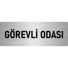 Özarslan Dizayn Metal Yönlendirme Levhası, Departman Kapı Isimliği Görevli Odası 5X20 Cm Gümüş Renk