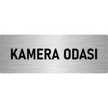 Özarslan Dizayn Metal Yönlendirme Levhası, Departman Kapı Isimliği Kamera Odası 7X20 Cm Gümüş Renk