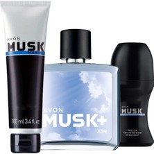 Avon Musk Air Edt 75 ml Erkek Parfüm Rollon ve Musk Marine Tıraş Sonrası Jel Paketi 8681298034209