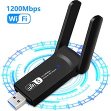 KingBoos Dual Band Wifi 5 AC1200 Mbps Wireless Speed USB 3.0 Adaptör Kablosuz Çift Anten Uzun Menzilli Wifi Alıcı