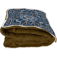 Caisya Butik Etnik Desenli Iç Dolgusu Battaniyeli Araç Içi Opsiyonel Yastık 38X38CM